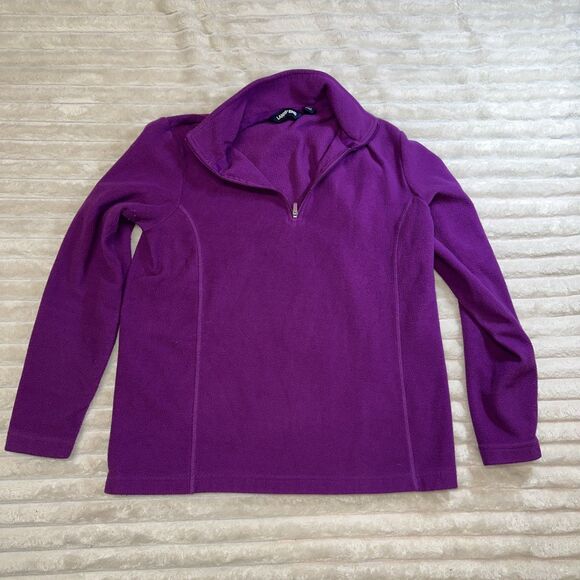 Lands End Womens Purple Fleece Long Sleeve Size XS - Picture 1 of 7